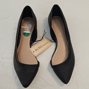 BCBGeneration Black Textured Flats
